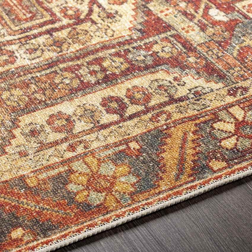 West Chicago Traditional Brick Washable Area Rug