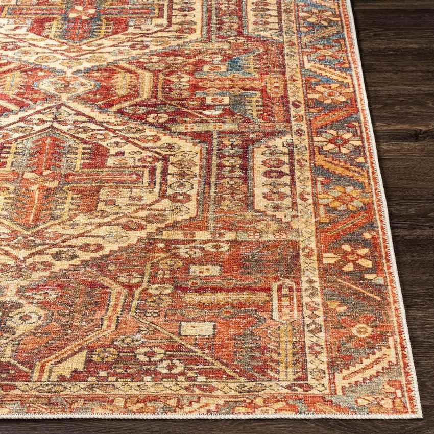 West Chicago Traditional Brick Washable Area Rug