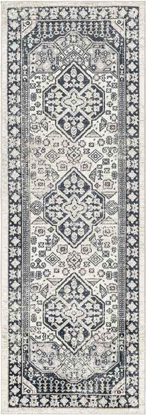 West College Traditional Light Gray Washable Area Rug