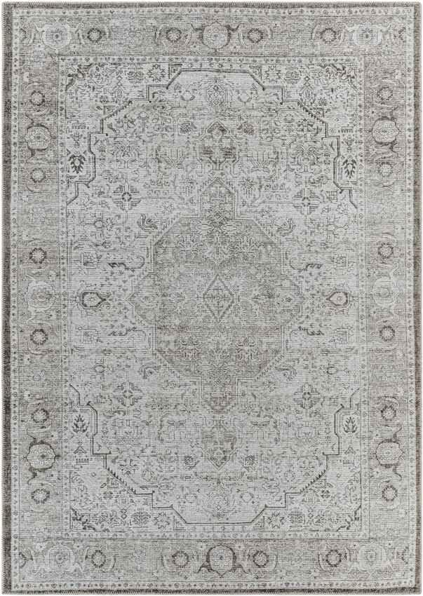 West Fork Traditional Gray Washable Area Rug