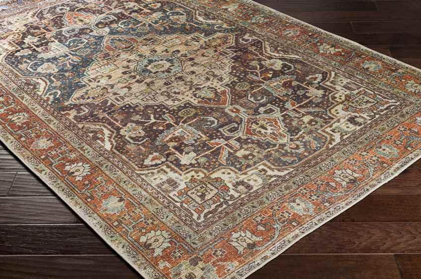 West Frankfort Traditional Pecan Washable Area Rug