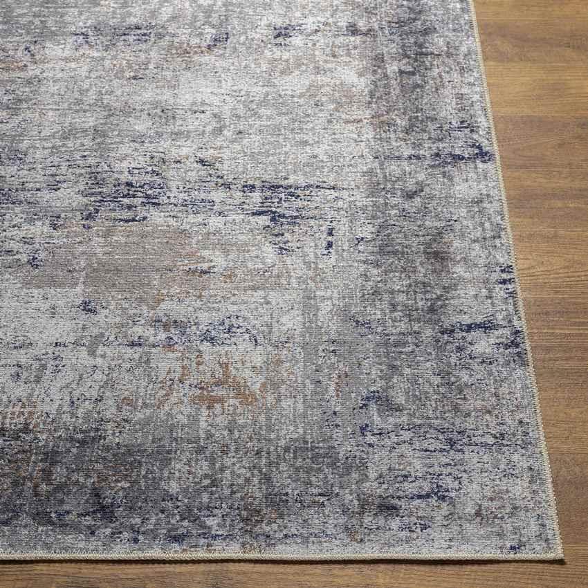 What Cheer Traditional Dark Blue Washable Area Rug