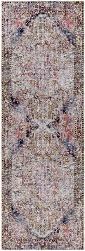 Whittemore Traditional Pink Washable Area Rug