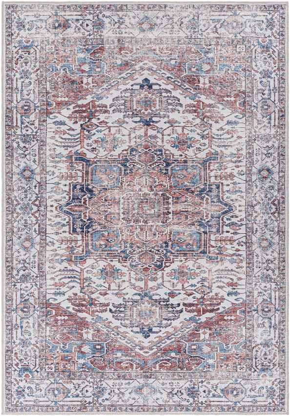 Wolf Creek Traditional Navy Washable Area Rug