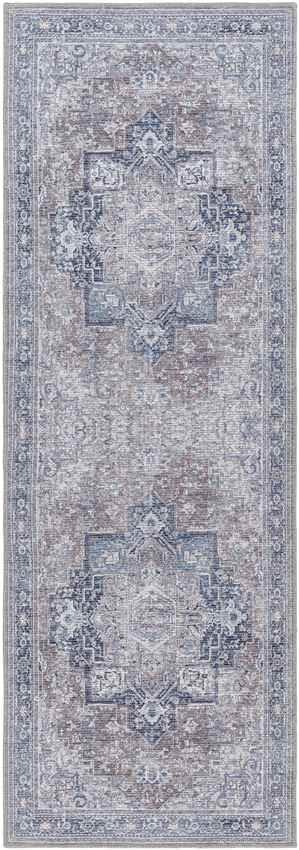Worthville Traditional Taupe Washable Area Rug